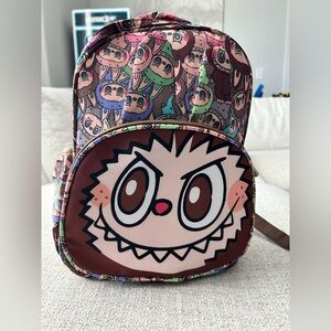 Kids Monster Backpack - Pink & Brown Cartoon Face